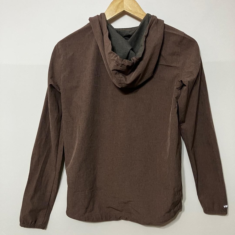 Vuori Daybreak Windbreaker Jacket Brown Heather Full Zip Hooded Women's XS - Picture 2 of 8